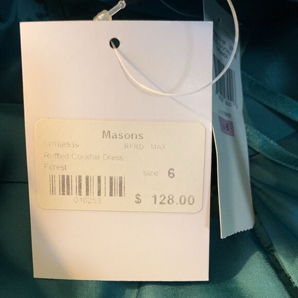 HOCO Dress Max And Cleo Organza Ruffled Cocktail Forrest Green Color Size 6 - Picture 5 of 6